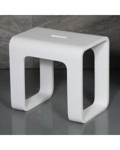 ALFI brand ABST99 White Matte Solid Surface Resin Bathroom / Shower Stool