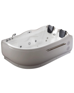 EAGO AM124ETL-L 6 ft Right Drain Corner Acrylic White Whirlpool Bathtub for Two