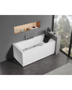 EAGO AM154ETL-L5 5 ft Acrylic White Rectangular Whirlpool Bathtub w Fixtures