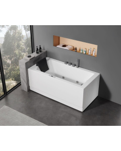 EAGO AM154ETL-R5 5 ft Acrylic White Rectangular Whirlpool Bathtub w Fixtures