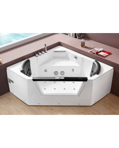 EAGO AM156ETL 5 ft Clear Corner Acrylic Whirlpool Bathtub for Two