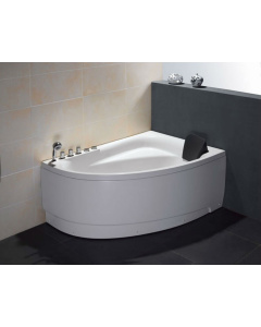 EAGO AM161-L 59" Single Person Corner White Acrylic Whirlpool Bath Tub