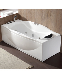 EAGO AM189ETL-L 6 ft Right Drain Acrylic White Whirlpool Bathtub w Fixtures