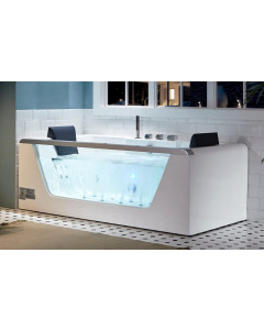 EAGO AM196ETL 6 ft Clear Rectangular Acrylic Whirlpool Bathtub for Two
