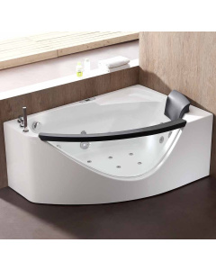EAGO AM198ETL-L 5 ft Clear Rounded Left Corner Acrylic Whirlpool Bathtub