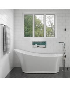 EAGO AM2140 68" White Free Standing Oval Air Bubble Bathtub