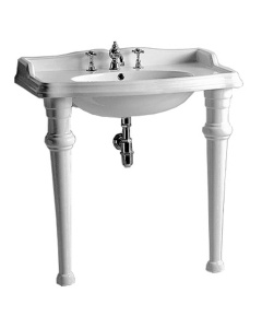 Whitehaus AR864-GB001 Large Rectangular China Console with Oval Bowl