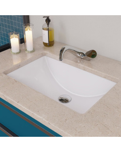 EAGO BC227 White Ceramic 22"x15" Undermount Rectangular Bathroom Sink