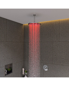 ALFI brand LED12R-PC Chrome 12 Inch Round Multi Color LED Rain Shower Head