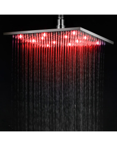 ALFI brand LED12S-BN Brushed Nickel 12" Square Multi Color LED Shower Head