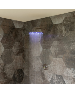 ALFI brand LED16R-BN Brushed Nickel 16" Round Multi Color LED Rain Shower Head