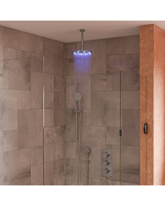 ALFI brand LED8R-BN Brushed Nickel 8" Round Multi Colour LED Rain Showerhead