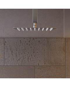 ALFI brand RAIN8S-PSS Thin Square Rainfall Shower Head In Solid Stainless Steel