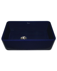 Blue Whitehaus WH3018 Single Bowl Fireclay Farmhouse Apron Kitchen Sink