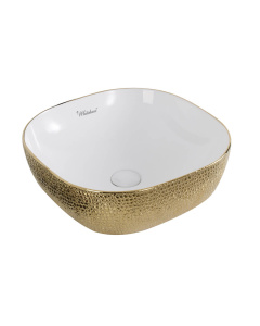 Whitehaus WH71301-F25 Square Above Mount Basin With An Embossed Exterior And Smooth Interior