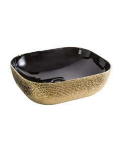 Whitehaus WH71333-F22 Rectangular Above Mount Basin With An Embossed Exterior And Smooth Interior
