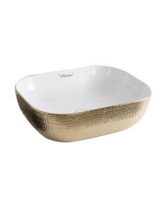 Whitehaus WH71333-F25 Rectangular Above Mount Basin With An Embossed Exterior And Smooth Interior
