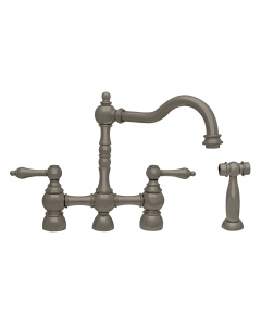Whitehaus WHEGB-34656-BNBridge Faucet with Long Traditional Swivel Spout in Brushed Nickel