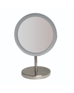 Whitehaus WHMR106-BN Round Freestanding Led 5X Magnified Mirror