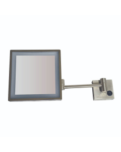 Whitehaus WHMR25-BN Square Wall Mount Led 5X Magnified Mirror