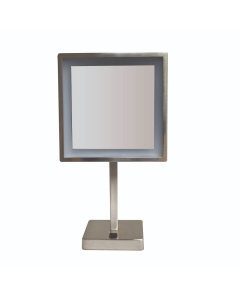 Whitehaus WHMR295-BN Square Freestanding Led 5X Magnified Mirror
