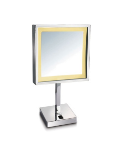 Whitehaus WHMR295-C Square Freestanding Led 5X Magnified Mirror