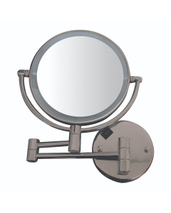 Whitehaus WHMR912-BN Round Wall Mount Dual Led 7X Magnified Mirror