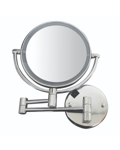 Whitehaus WHMR912-C Round Wall Mount Dual Led 7X Magnified Mirror