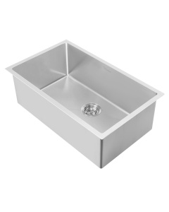 Whitehaus WHNPL3018-BSS 30 Inch Noah Plus 6 Gauge Frame Dual Mount Sink Set