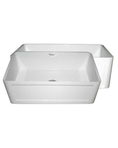 Whitehaus WHPLCON2719-WHITE Farmhaus Fireclay Reversible 27" Sink with Front Apron