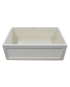 Whitehaus WHPLCON3319-BISCUIT Fireclay 33" Large Reversible Front Apron Sink