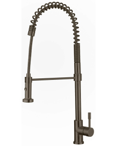 Whitehaus WHS1634-SK-BSS Brushed Stainless Steel Waterhaus Commercial Faucet with Pull-Down Spray