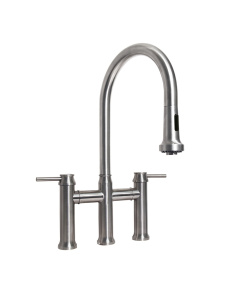 Whitehaus WHS6900-PDK Waterhaus Lead-Free Stainless Steel Bridge Faucet