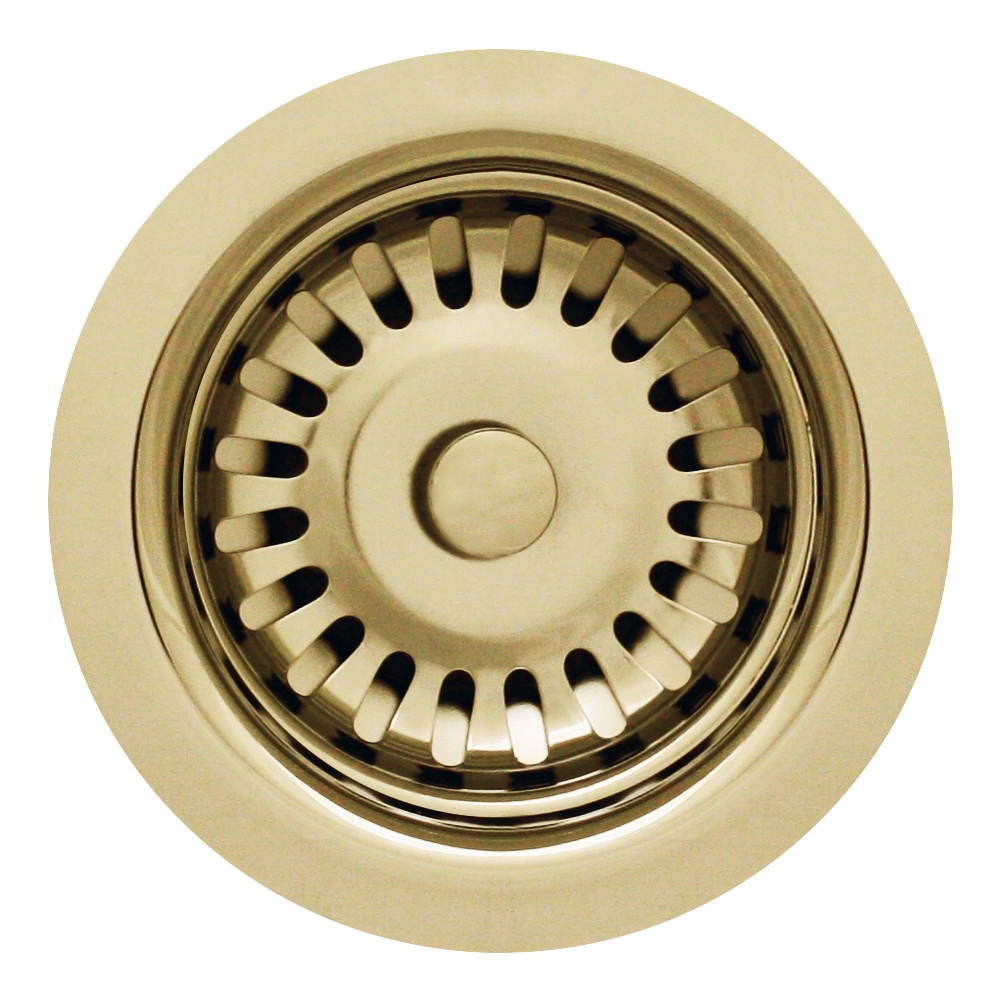 Whitehaus RNW35 3 1/2'' Kitchen Fireclay Sink Brass Basket Strainer view 1