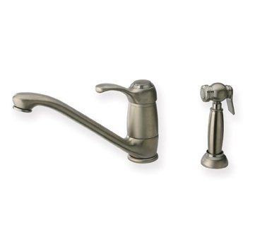Whitehaus WH23574 Single Lever Straight Deck Mount Faucet with Side Spray view 2
