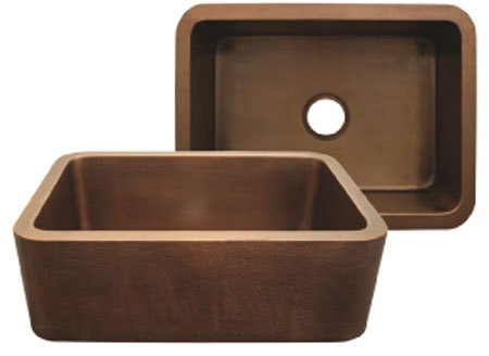 Whitehaus WH2519COFC Smooth Copper Front Apron Single Bowl Kitchen Sink view 2