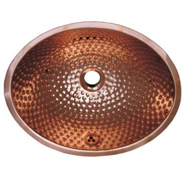 Whitehaus WH608CBM Oval Polished Copper Undermount Lavatory Bath Basin Sink view 2