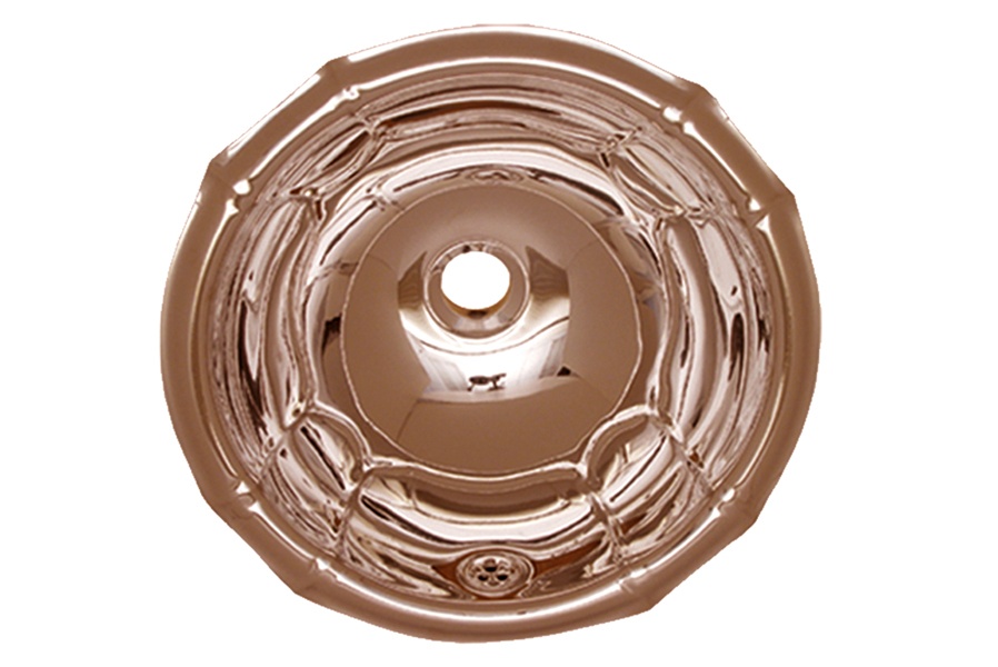 Whitehaus WH613CBL Round Smooth Polished Copper Drop In Bathroom Basin Sink view 1