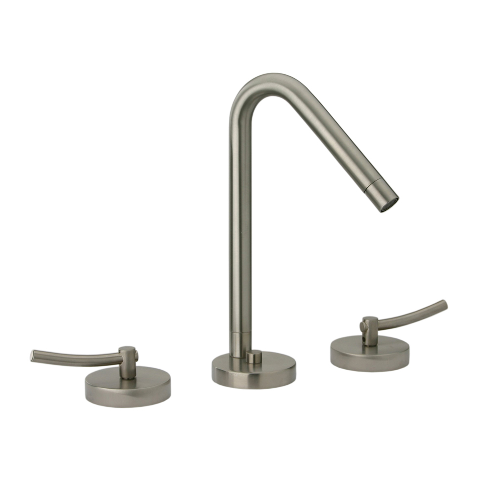 Whitehaus WH81214 Widespread Modern Lever Deck Mount Handle Bathroom Faucet With Pop-Up Drain view 1