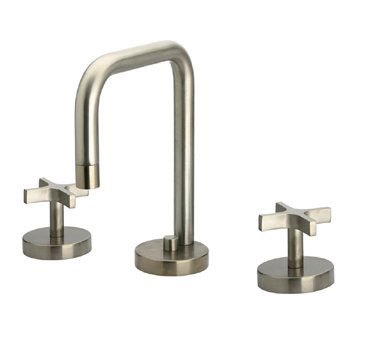 Whitehaus WH83214 Widespread Deck Mount Modern Cross Handle Bathroom Faucet view 1