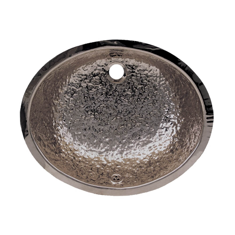 Whitehaus WH920ABB Oval Hammered Textured Undermount Bathroom Sink view 1