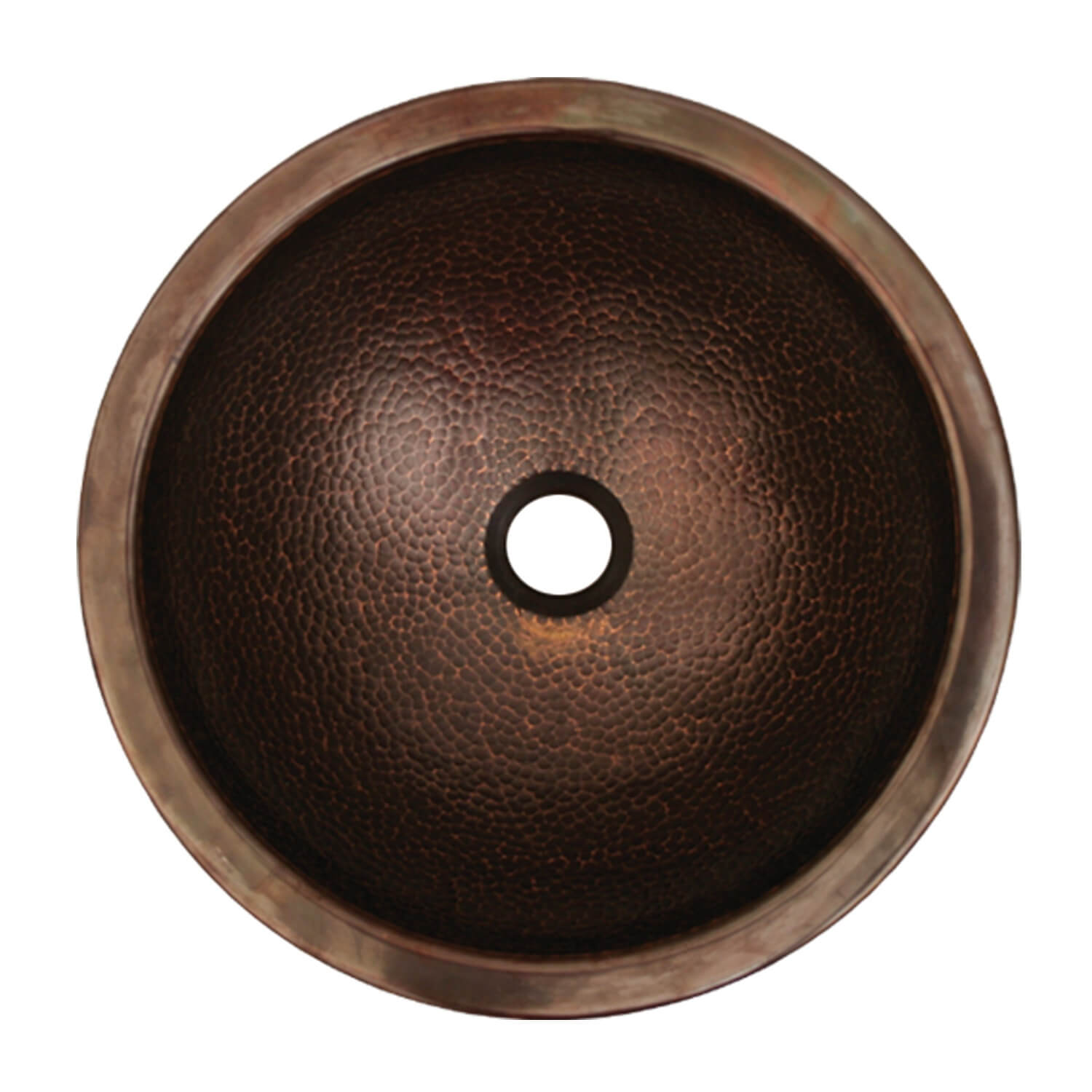 Whitehaus WHCOLV1455 Copper Round Above Mount Copperhaus Bath Sink Basin view 1