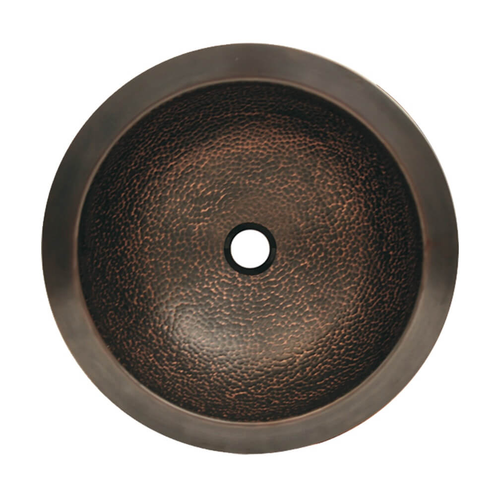 Whitehaus WHCOLV17 Copper Round Undermount Copperhaus Bathroom Sink Basin view 1