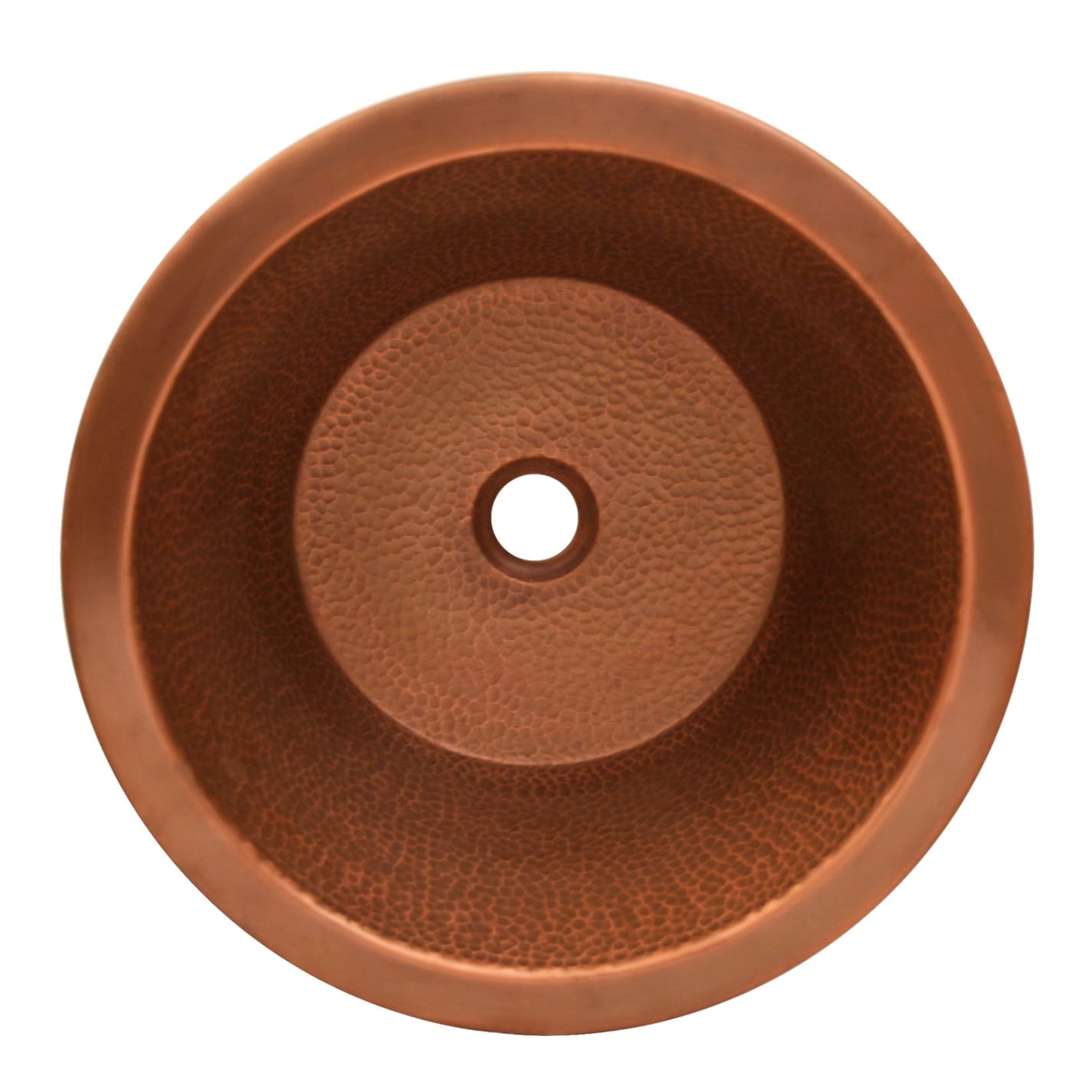 Whitehaus WHCOLV175D Copper Round Undermount Copperhaus Bathroom Sink Basin view 1