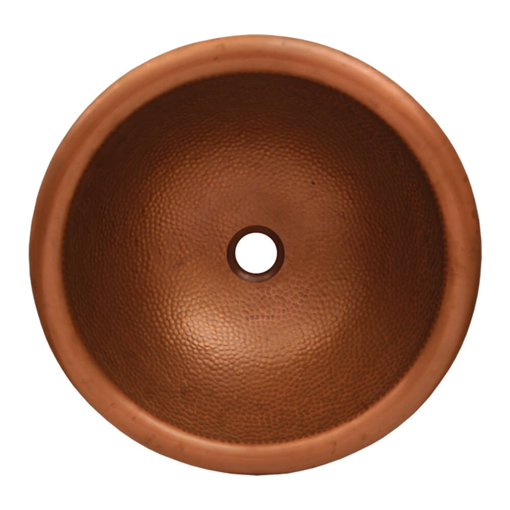 Whitehaus WHCOLV17RD Copper Round Drop-in Copperhaus Bathroom Sink Basin view 1