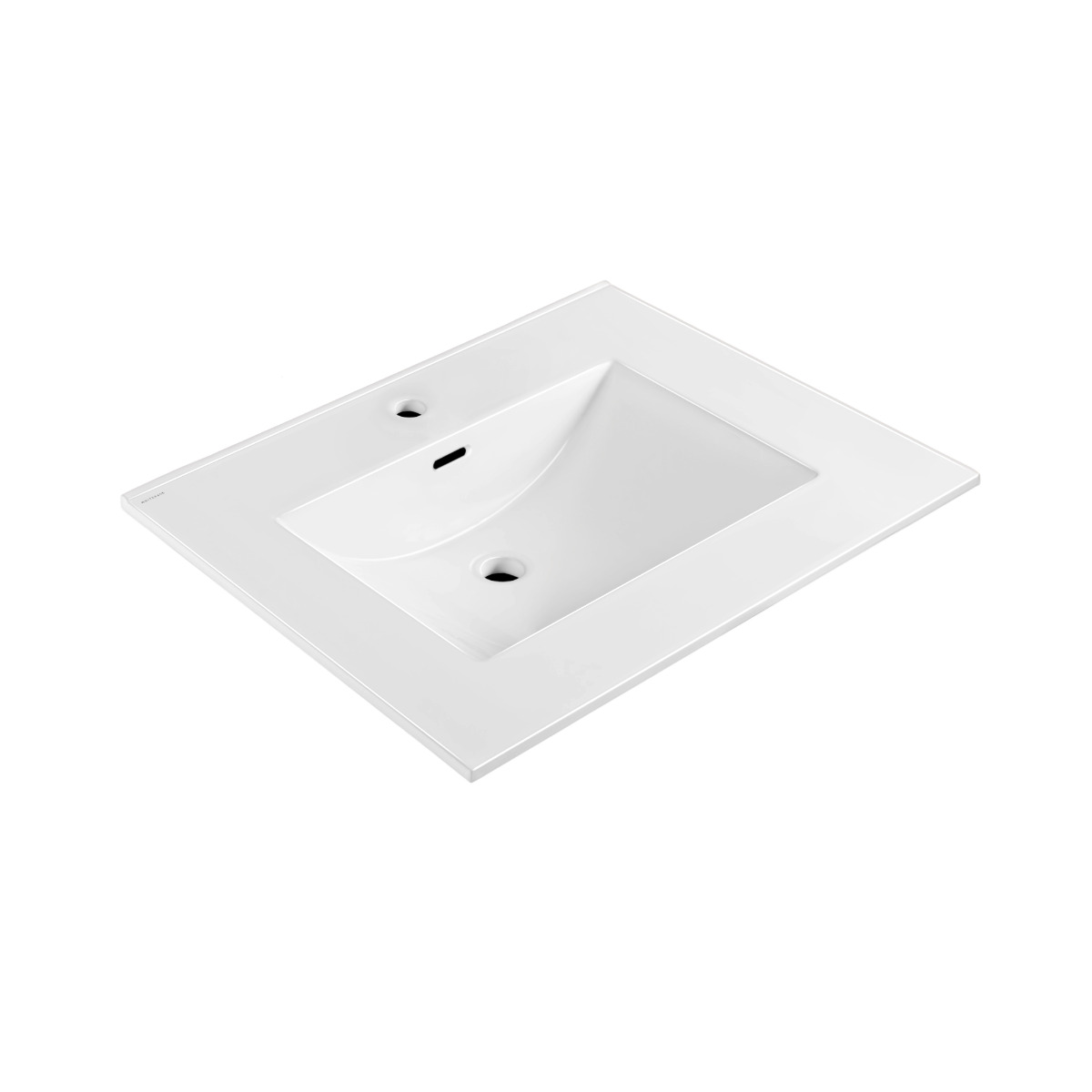 Whitehaus WHCS2522-1H 25" Countertop Vanity Sink w/ Integrated Rect Bowl & Overflow view 1