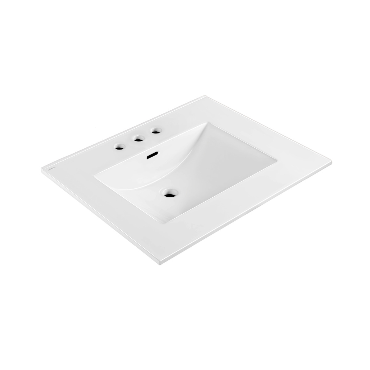 Whitehaus WHCS2522-3H 25" Countertop Vanity Sink w/ Rect Bowl Widespread Faucet & Overflow view 1