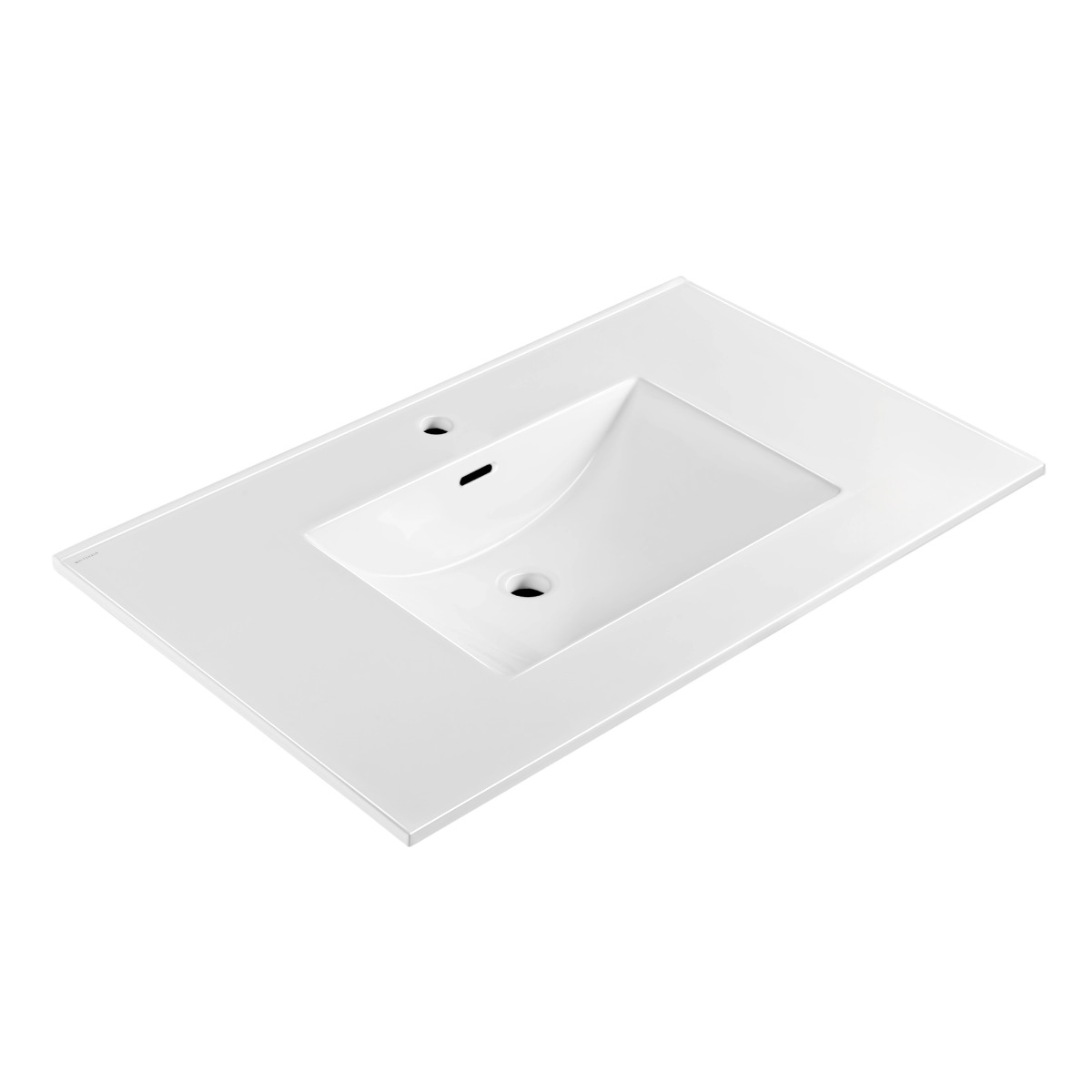 Whitehaus WHCS3722-1H 37" Countertop Vanity Sink w/ Rect Bowl Single Faucet & Overflow view 1