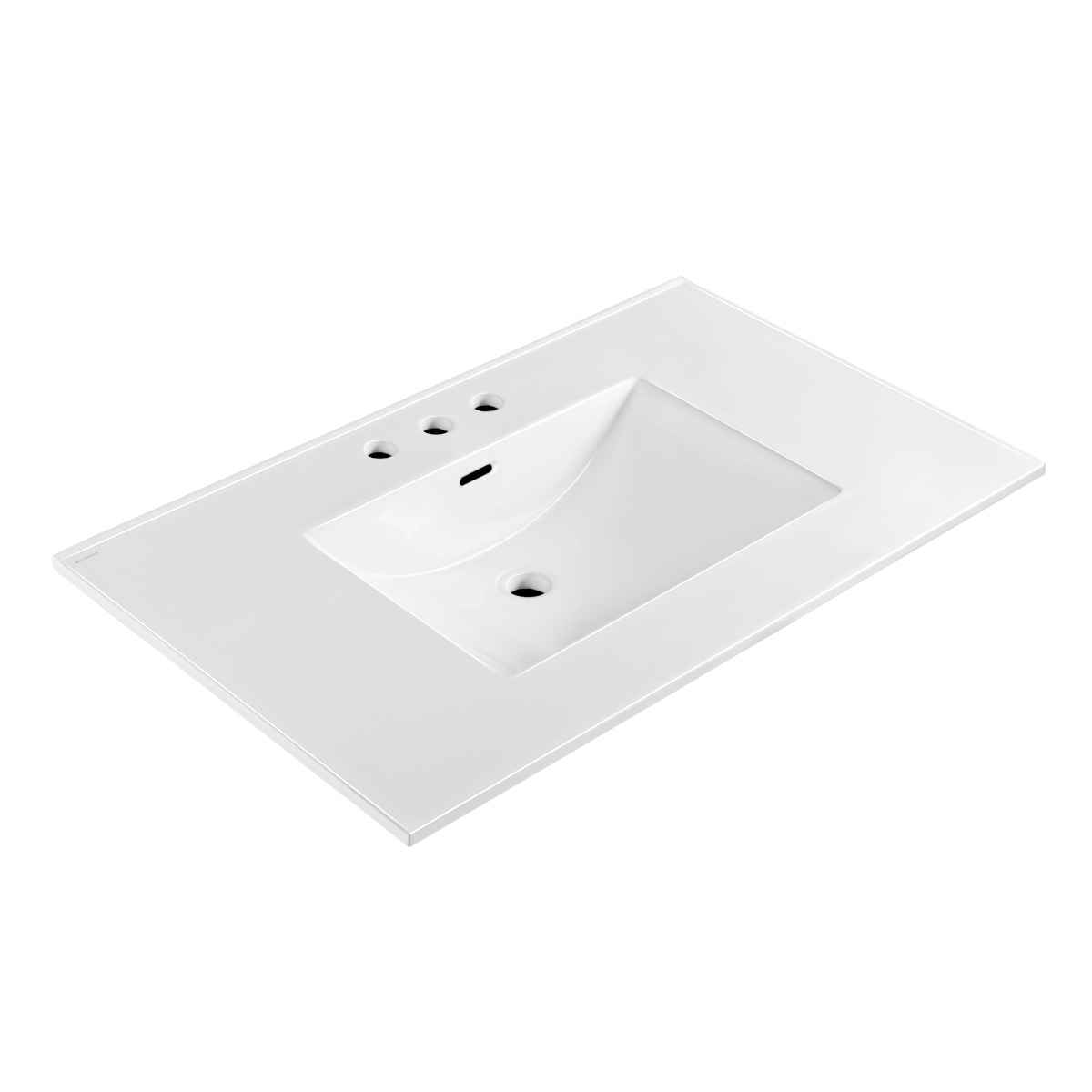 Whitehaus WHCS3722-3H 37" Countertop Vanity Sink w/ Rect Bowl Widespread Faucet & Overflow view 1