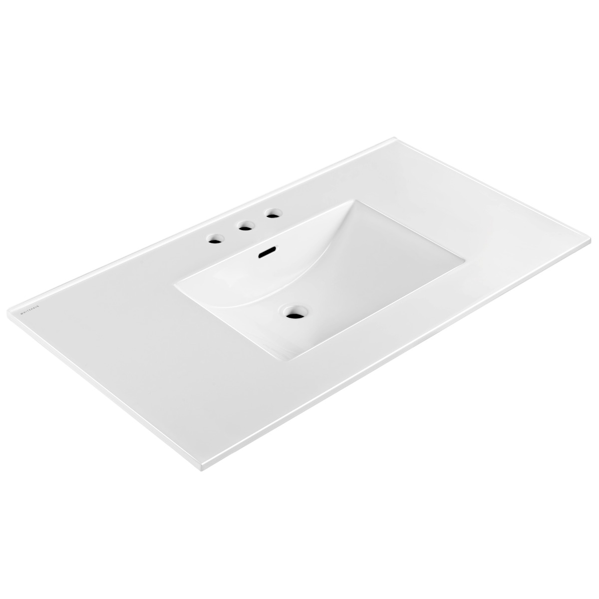 Whitehaus WHCS4322-3H 43" Countertop Vanity Sink w/ Rect Bowl Widespread Faucet & Overflow view 1
